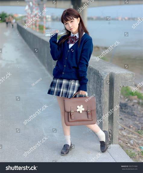 Student Girl School Uniform Japanese Style Stock Photo