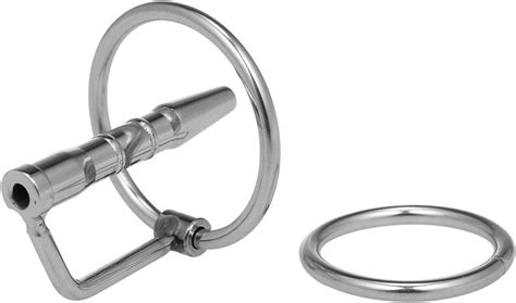Metal Hollow Urethral Sounding Dilator And Penis Plug With Penis Ring Penis Insertion