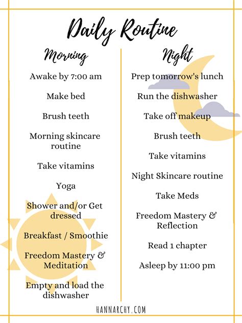 Daily routines in english can be linked to two important tenses in english Creating Daily Routines | Healthy morning routine, Routine ...