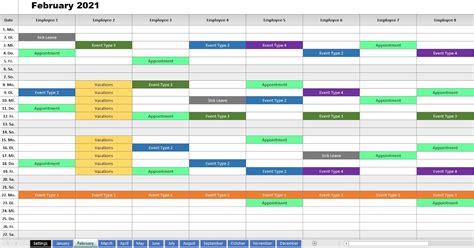 Excel Calendar Template Printable