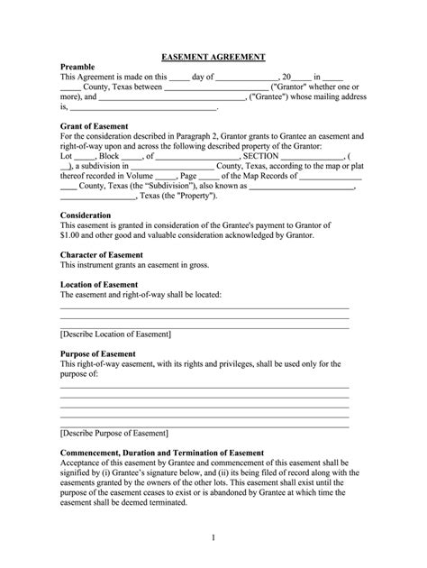 Easement Agreement Pdf Form Fill Out And Sign Printable Pdf Template