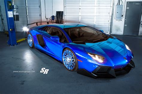 Awesome Chrome Blue Lamborghini Aventador 99supersports