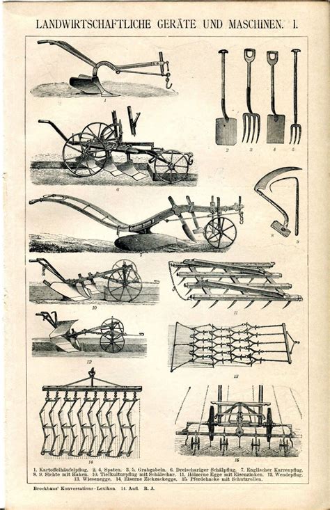 Ca 1890 Agricultural Equipment And Machinery Iii Antique Print Ebay