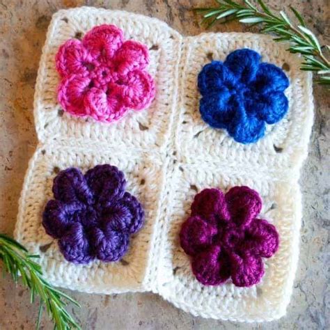 Crochet Flowers Square Free Pattern Crafting Each Day