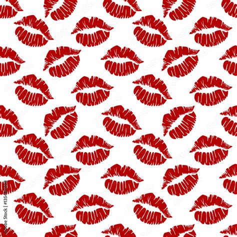 Pattern With Colorful Lipsseamless Vector Valentines Printtextile Texture For Valentines Day