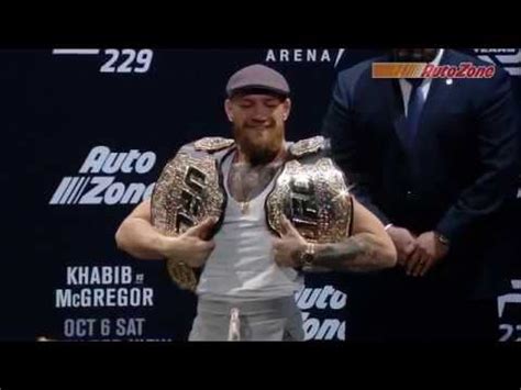 Conor mcgregor looks on during the final mayweather vs mcgregor press conference (image: UFC 229: Khabib vs McGregor Pre-fight Press Conference ...
