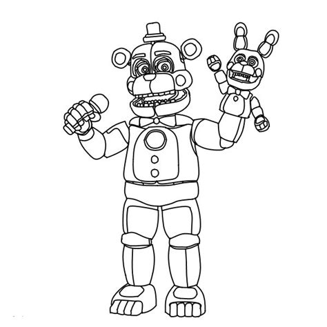 Foxy Funtime Coloring Fnaf Freddy Pages Nights Five Drawing 2d