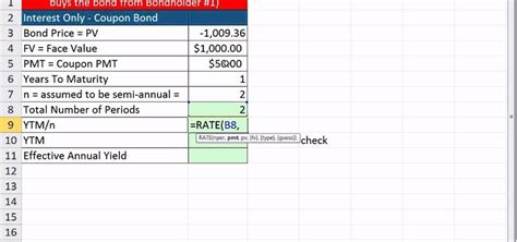 How To Calculate Ytm And Effective Annual Yield From Bond Cash Flows In