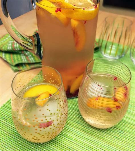 Sparkling Peach Sangria With White Wine Namaste Home Cooking