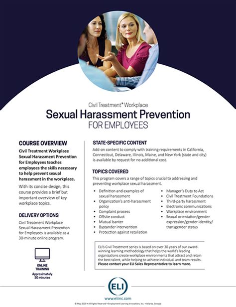 Sexual Harassment Prevention For Employees From Eli