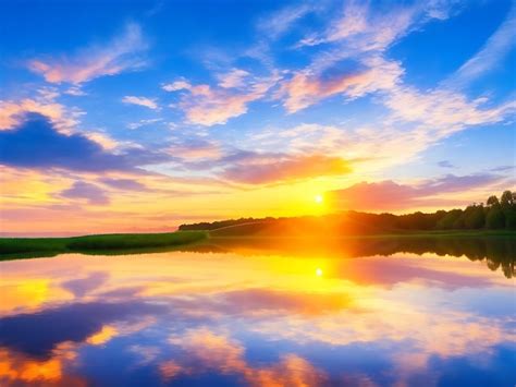 Premium Ai Image Sunset Sunrise Summer Landscapebeautiful Natureblue