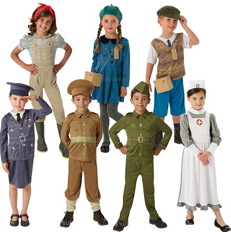 World War Kids Fancy Dress Ww1 Ww2 Historical Boys Girls Childrens