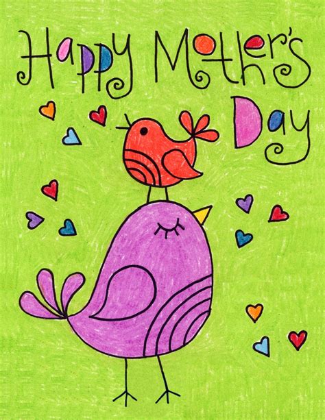 Easy How To Draw A Mothers Day Card Tutorial And Mothers Day Card