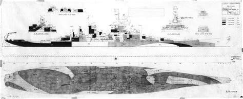 Photo Drawing Of Measure 32 Design 7a For Iowa Class Battleships 19