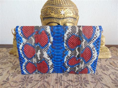 Genuine Python Snakeskin Clutch Bag Handmade Purse Snakeskin Etsy