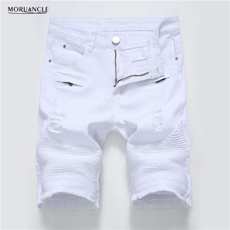 Buy Moruancle Summer Men Ripped Biker Jeans Shorts