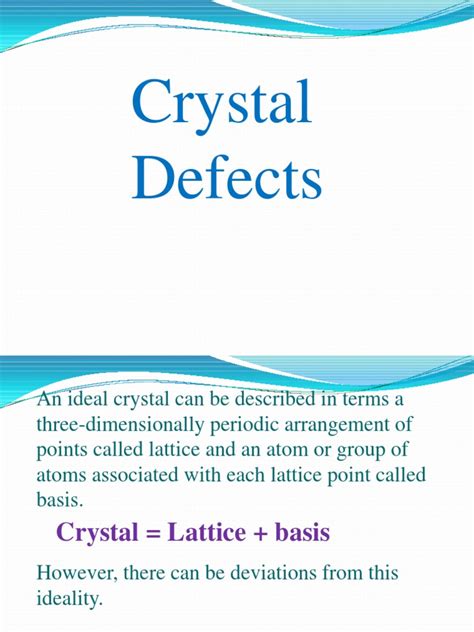 Crystal Imperfections Pdf Dislocation Crystallographic Defect