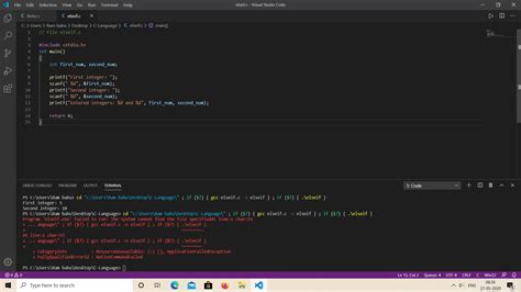 Error In Visual Studio Code