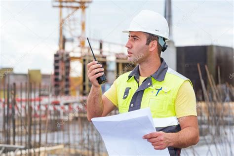 Civil Engineer At Construction Site — Stock Photo © Ilkercelik 83859282