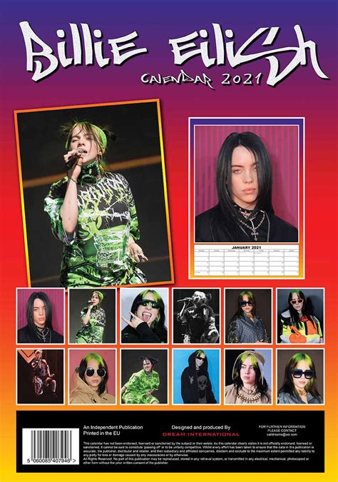 Billie Eilish Kalender 2021 på Europosters.dk
