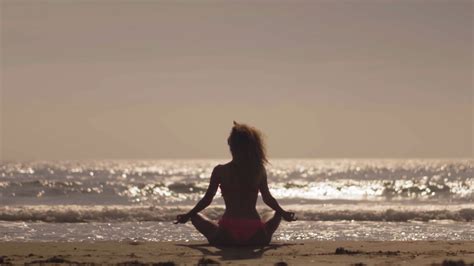 Practicing Yoga At Sunset On Tropical Beach Stock Footage Sbv 336818630