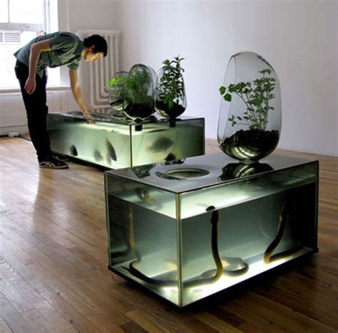 These durable and trendy outdoor indoor fish tank on the site are accessible in distinct varieties and can be used at homes, restaurants, and hotels as a part of their interior decor. 15 Creative and Unusual Aquarium Designs - Design Swan