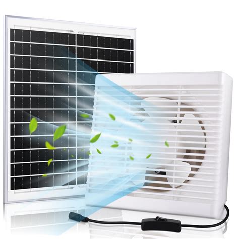 Fanspex Solar Powered Exhaust Fan, 20W Solar Panel 10-Inch Shutter Vent