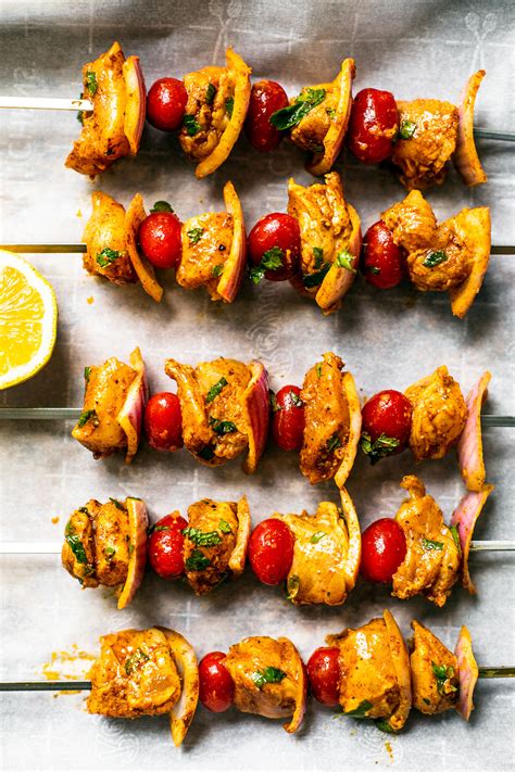 The entire meal comes together in just 30 minutes! Grilled Moroccan Chicken Skewers | Killing Thyme