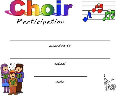 Choir Certificate Template Elementary Music Classroom Elementary