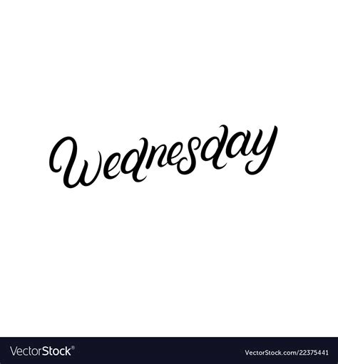 Wednesday Hand Written Lettering Royalty Free Vector Image