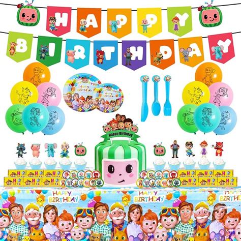 Cocomelon Birthday Party Supplies125pcs Birthday Party Etsy