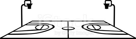 Basketball Court Clipart Black And White