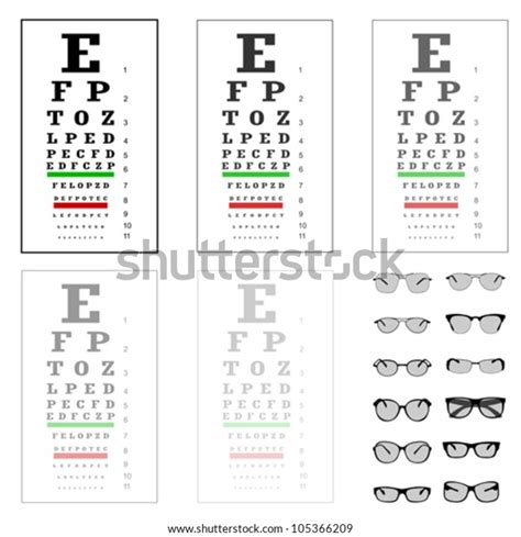 Eye Test Chart Glasses Vector Stock Vector Royalty Free 105366209