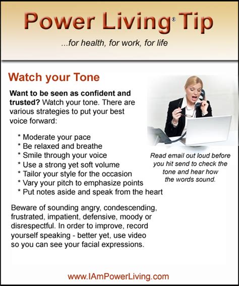 Watch Your Tone Power Living Today