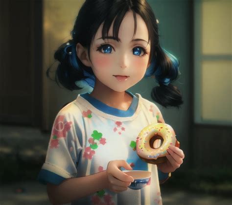 Safebooru 1girl Ai Generated Anime Art Black Hair Blue Blue Eyes