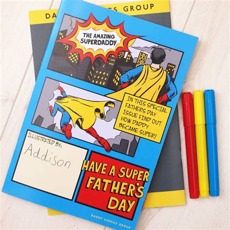 Fathers Day Personalised Superhero Activity Comic Book Fathers Day