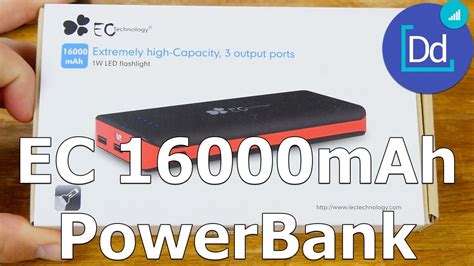 1 x ec technology 10000mah power banks mit solar; EC Technology 16,000mAh Power Bank in 4K - YouTube