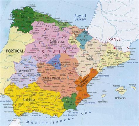 Harta Spaniei Regiunile Detaliată Hartă De Spania Cu Regiuni Europa