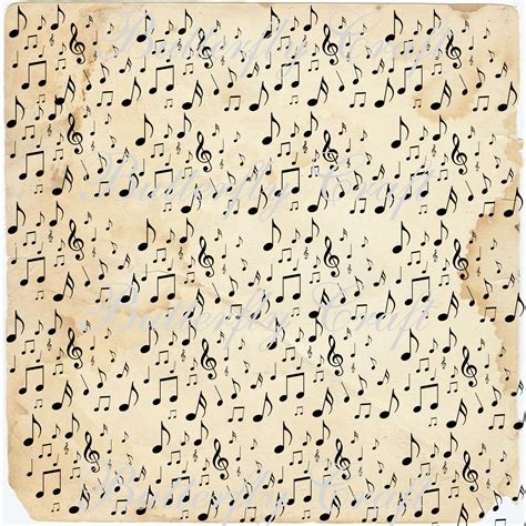 Music Notes Scrapbook Paper Vintage Music Digital Paper 85614