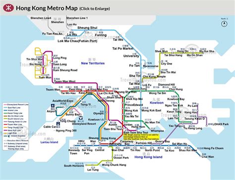 Hong Kong Subway Map Metro Stations Lines