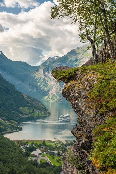 Geiranger Fjord Norway Stock Image Image Of Rocks Distant 28033897