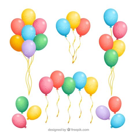 Free Vector Colorful Balloons Bunch Collection In Realistic Style