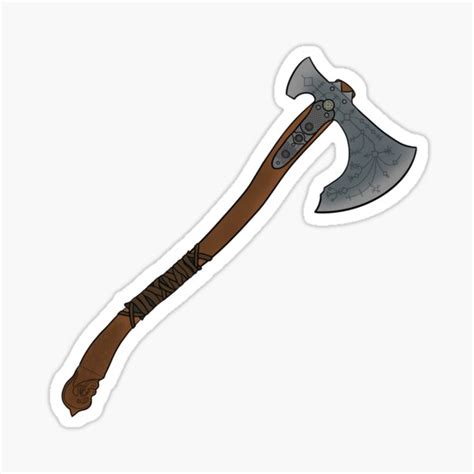 Leviathan Axe Sticker For Sale By Maplefoot Redbubble