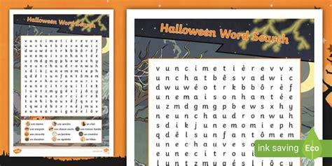 👉 French Halloween Word Search French Activities
