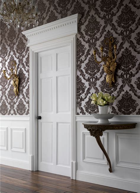 A Beautifully Drawn Damask In A Gorgeous Mink Flock By Sophie Conran