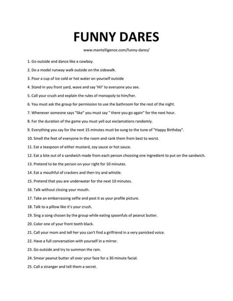 Funny Lines From The Book Funny Dares