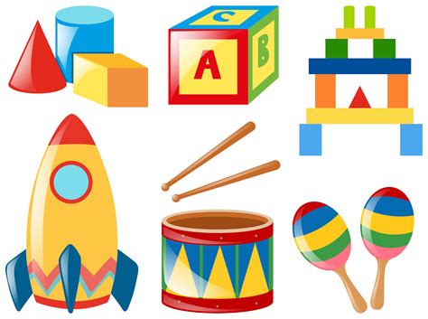 Set Of Different Toys 368419 Vector Art At Vecteezy
