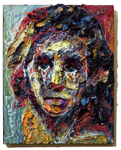 Figurative Female Face Oil Painting Original Impressionist Outsider