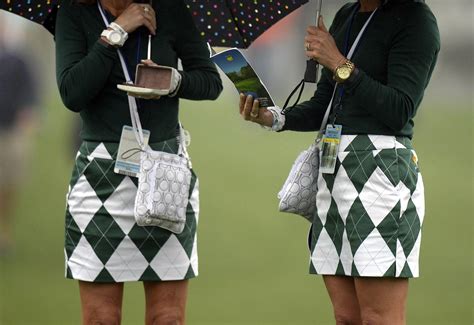 Golf Fans In Matching Outfits At Augusta National Golf Club Georgia Before The Start Of The