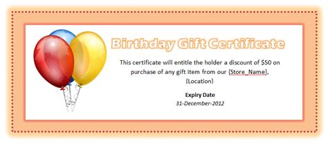 For adults or children, this fun option is a great one for any occasion. Free Birthday Gift Cards | Gift certificate template